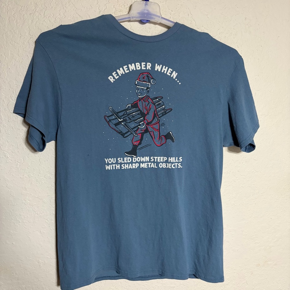 Retro SNOW Sledding Graphic Tee T-Shirt LNC